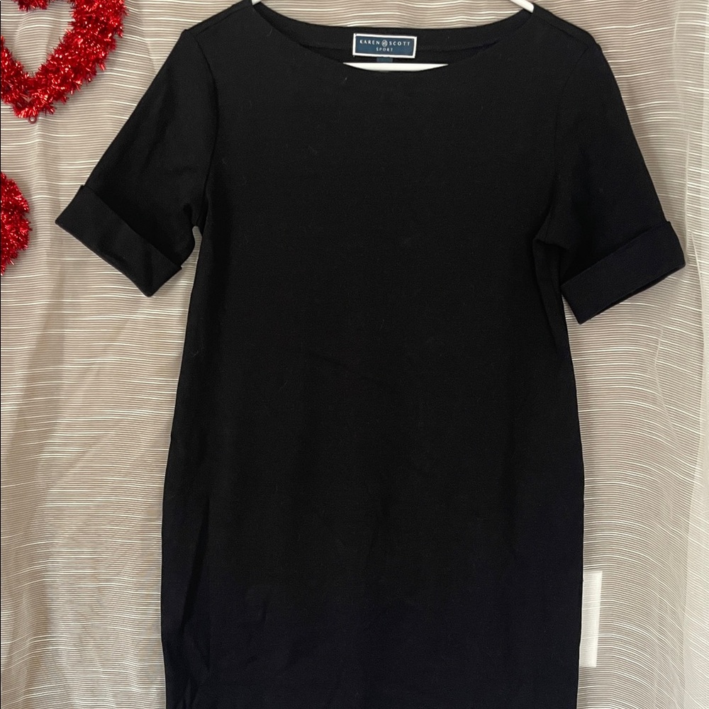 Karen Scott Classic Black Short Sleeve Dress